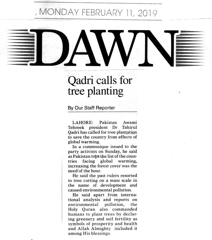 Minhaj-ul-Quran  Print Media CoverageDaily Dawn