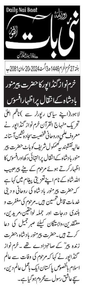 تحریک منہاج القرآن Pakistan Awami Tehreek  Print Media Coverage پرنٹ میڈیا کوریج DAILY NAI BATT PAGE 2