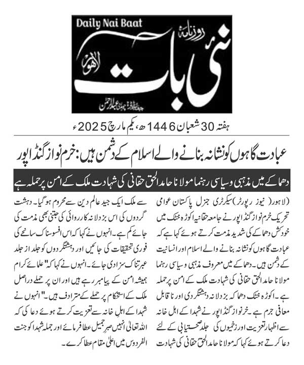 تحریک منہاج القرآن Pakistan Awami Tehreek  Print Media Coverage پرنٹ میڈیا کوریج DAILY NAI BAAT PAGE 2