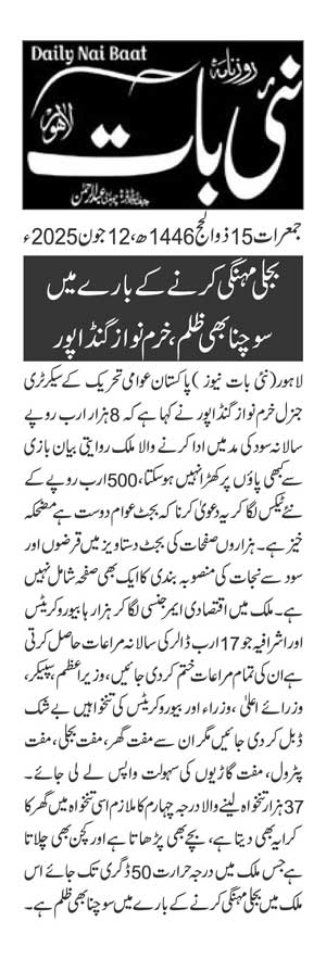 Minhaj-ul-Quran  Print Media CoverageDAILY NAIBAAT PAGE 2