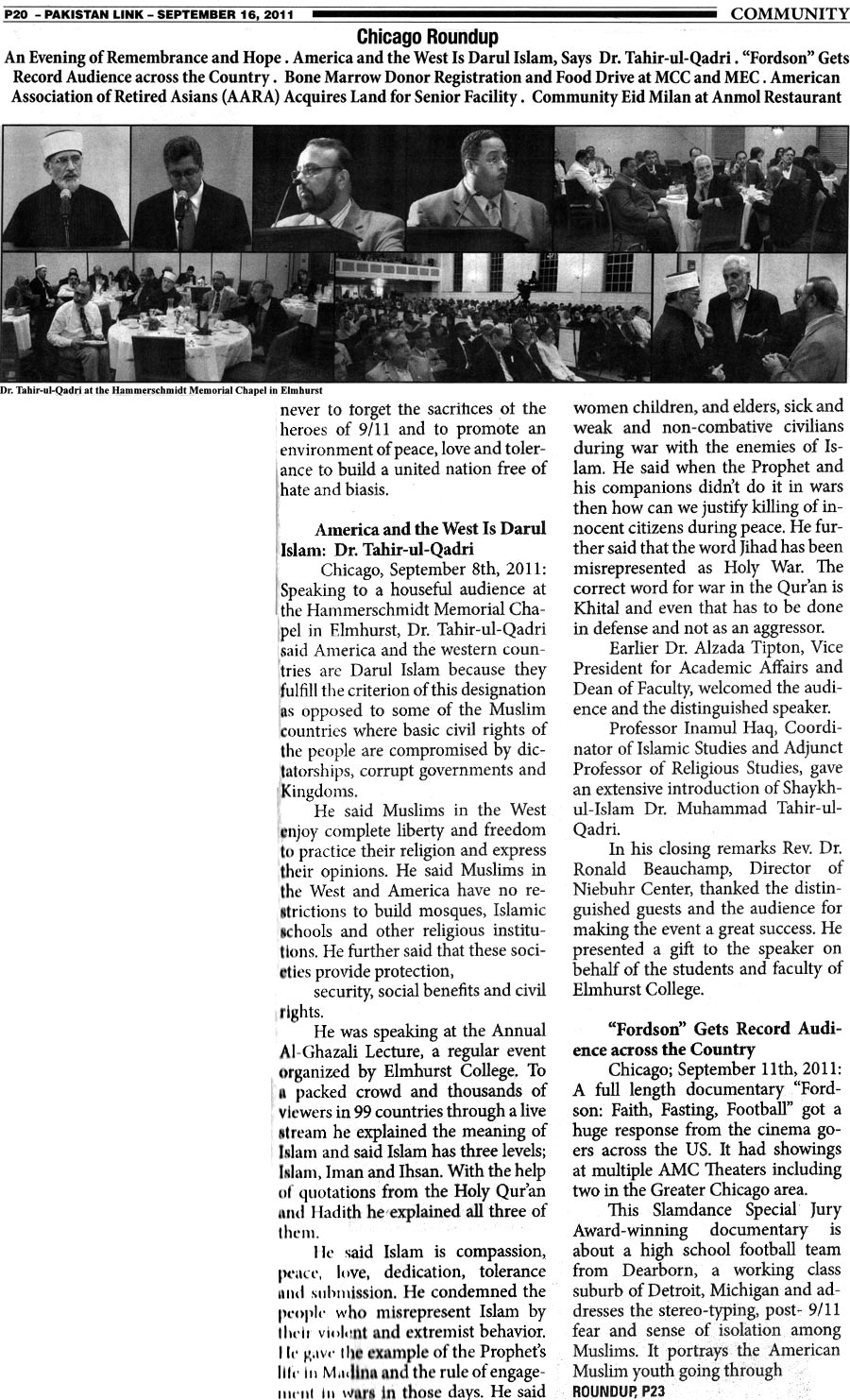 Minhaj-ul-Quran  Print Media CoveragePakistan Link Page 20